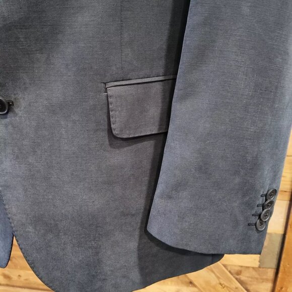 42R CALVIN KLEIN Gray Soft Microfiber Lightweight Mens Blazer Jacket - Picture 3 of 8